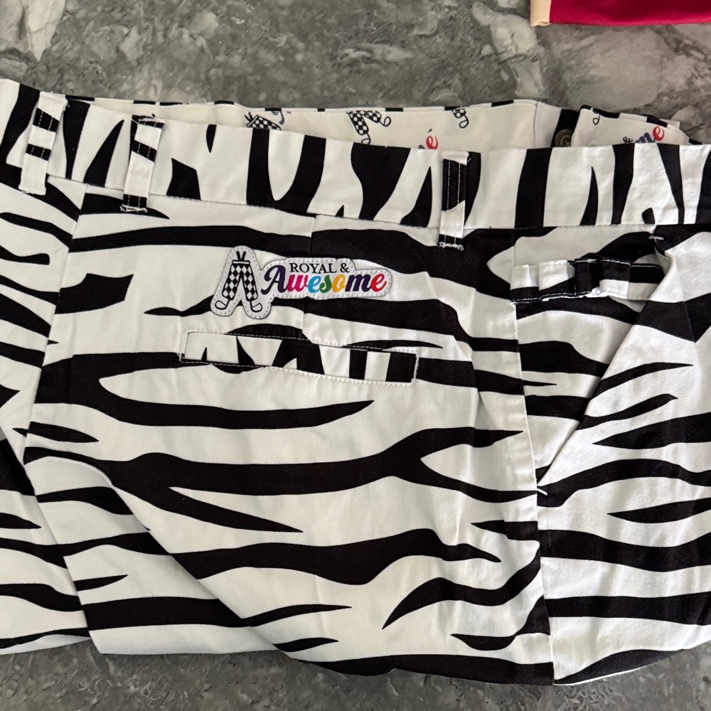 Royal & Awesome Zebra Print Men's Golf shorts
